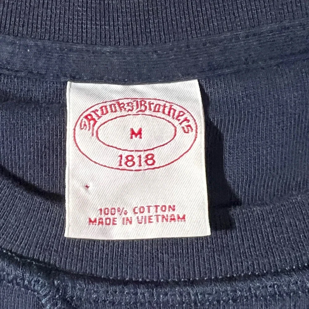 Brooks Brothers Sweatshirt Mens‎ Medium Navy Blue 1818 Crest Graphic Pullover